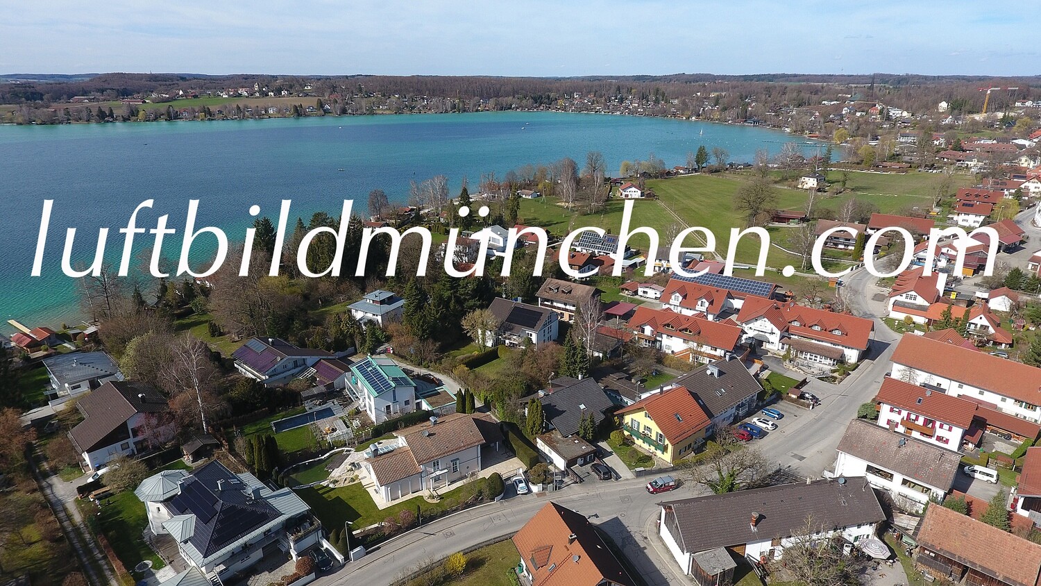 Bayern, Luftbild, Foto aus Drohne, Wörthsee, Fünf Seenland, Badesee, Steinebach, Woerthsee