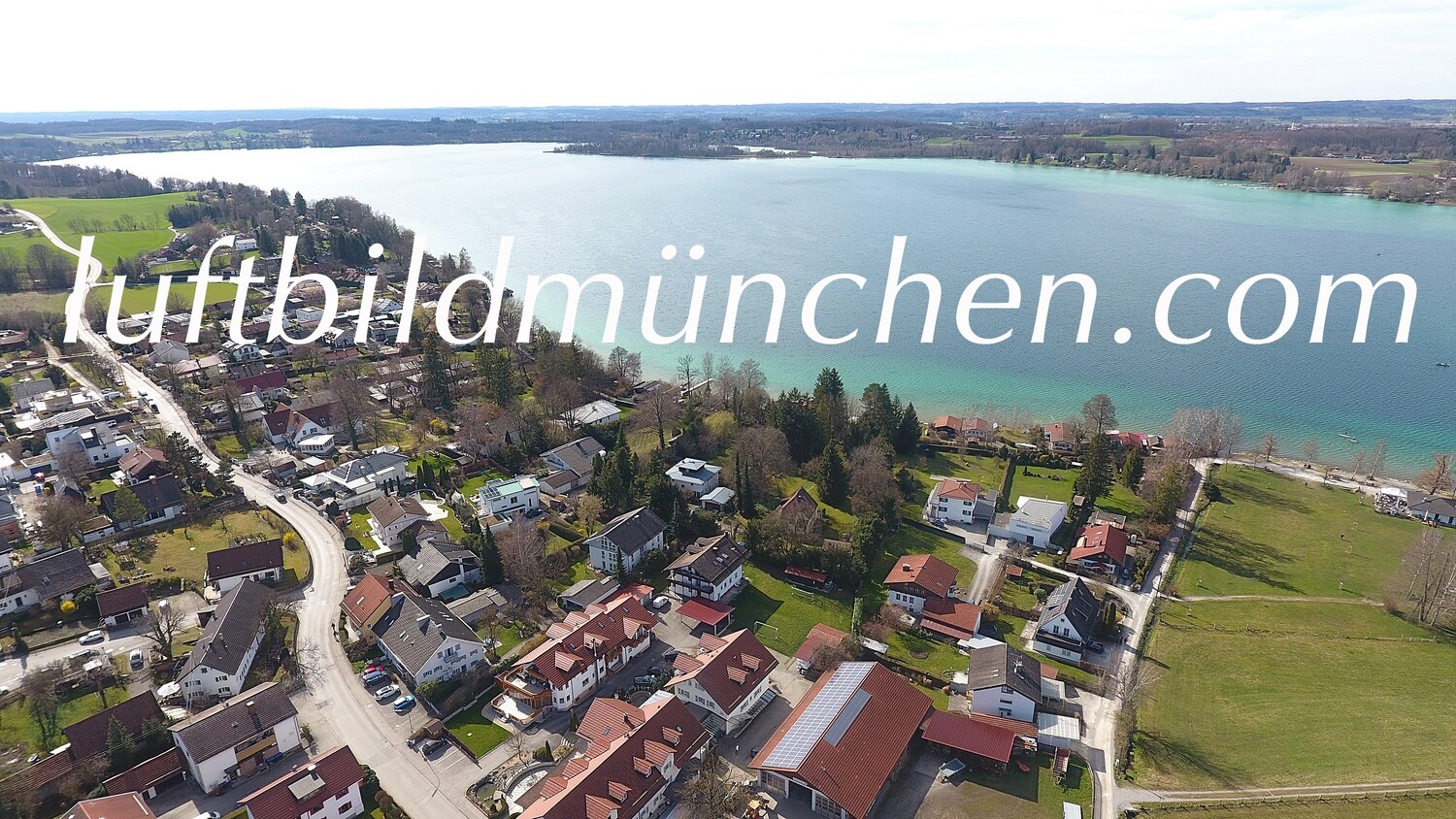 Bayern, Luftbild, Foto aus Drohne, Wörthsee, Fünf Seenland, Badesee, Steinebach, Woerthsee