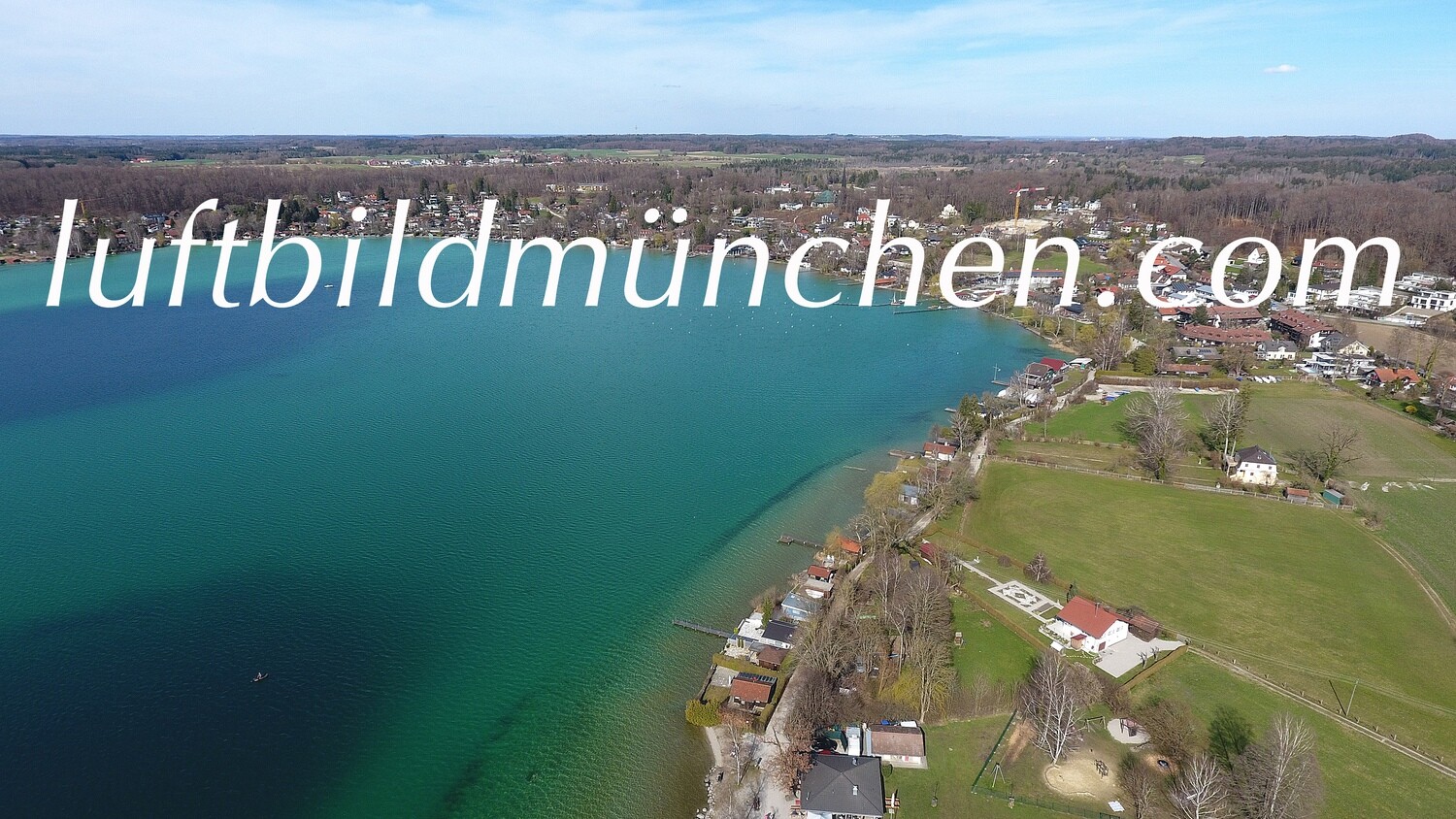 Bayern, Luftbild, Foto aus Drohne, Wörthsee, Fünf Seenland, Badesee, Steinebach, Woerthsee