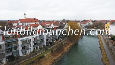 Landshut, Bayern, Luftbild, Foto aus Drohne, Isar, Zentrum, Altstadt,