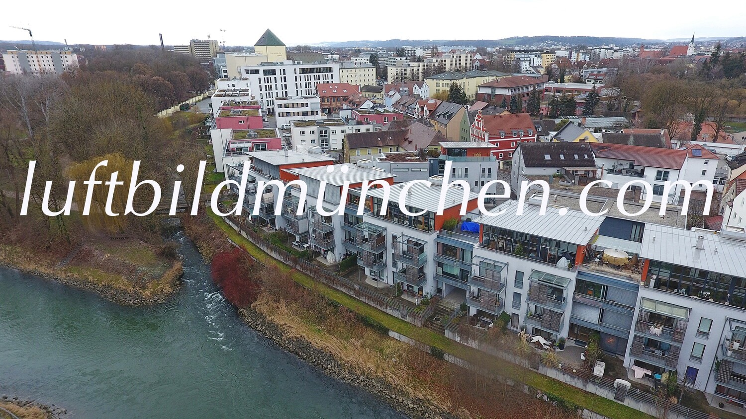 Landshut, Bayern, Luftbild, Foto aus Drohne, Isar, Zentrum, Altstadt,
