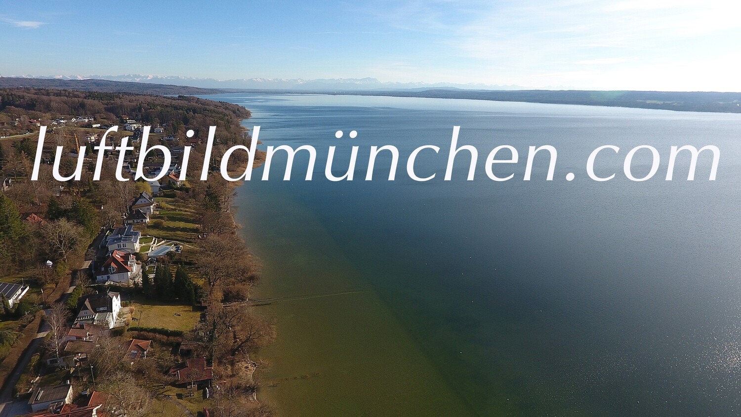 München, Bayern, Ammersee, See, Oberbayern, Alpenblick, Alpenkette, Abendstimmung, Zugspitze, Luftbild, Luftaufnahme