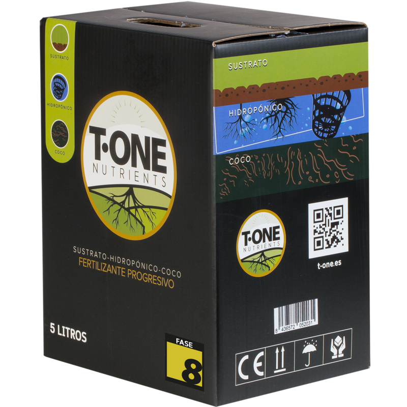 T-ONE NUTRIENTS FERTILIZANTE PROGRESIVO FASE 8 BAG IN BOX