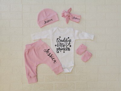 Pants, Vest, Hat, Headbow and mittens set