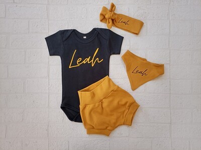 Shorts, Vest, headbow and bib set