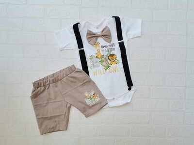 Boys Shorts, Suspenders, vest and bowtie set