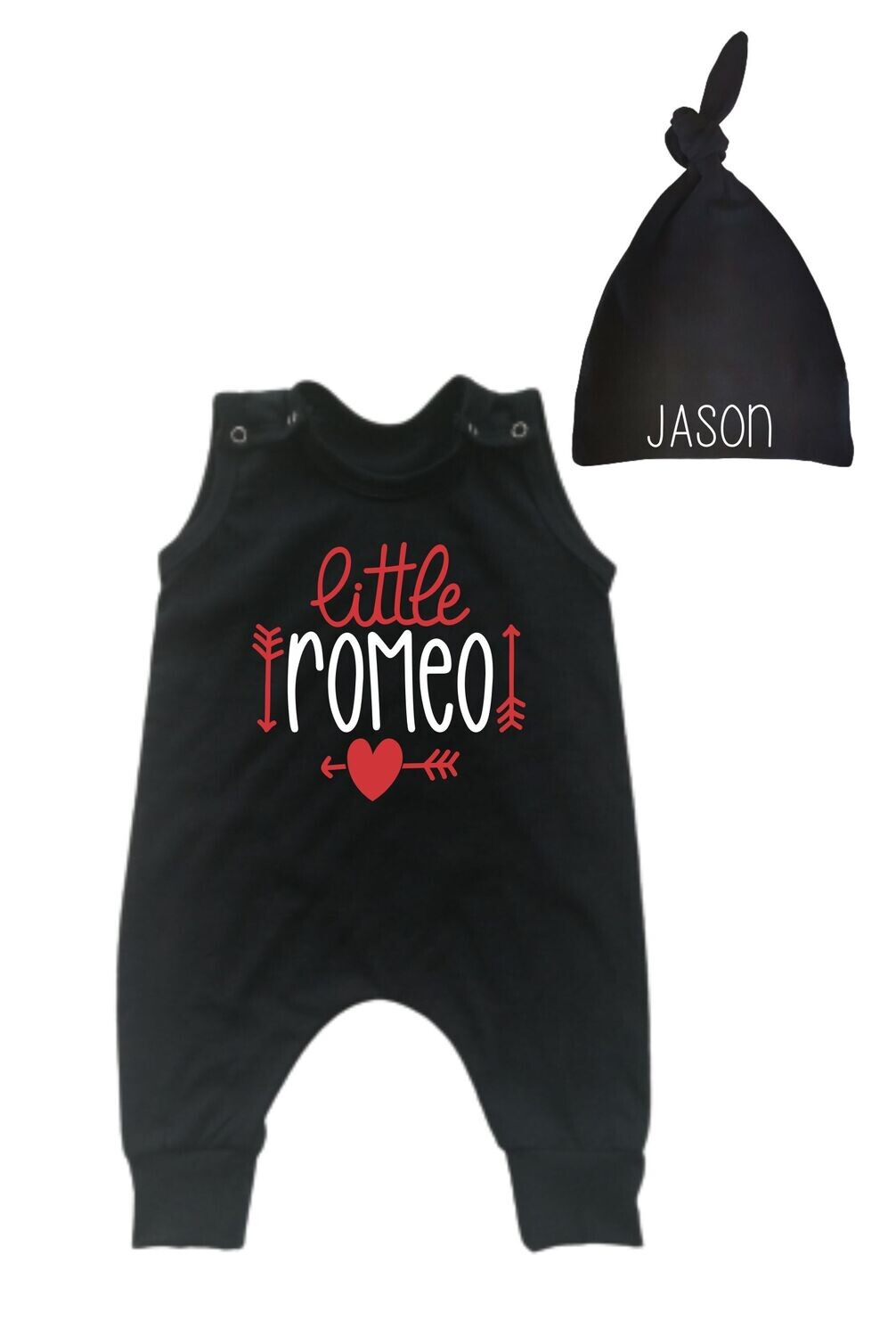 SALE Valentine's Romper and Hat Set