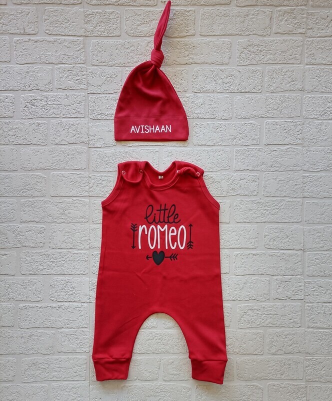 SALE Valentine's Romper and Hat Set