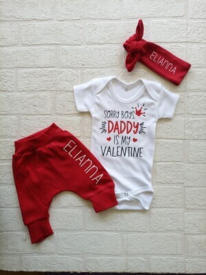 SALE Valentine's Pants, Vest and Headbow set