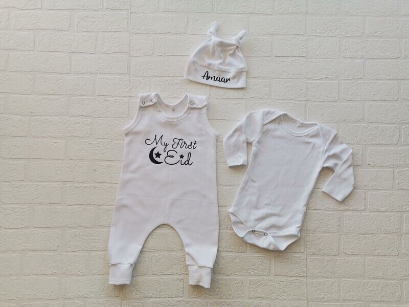 Eid Romper, vest and hat set