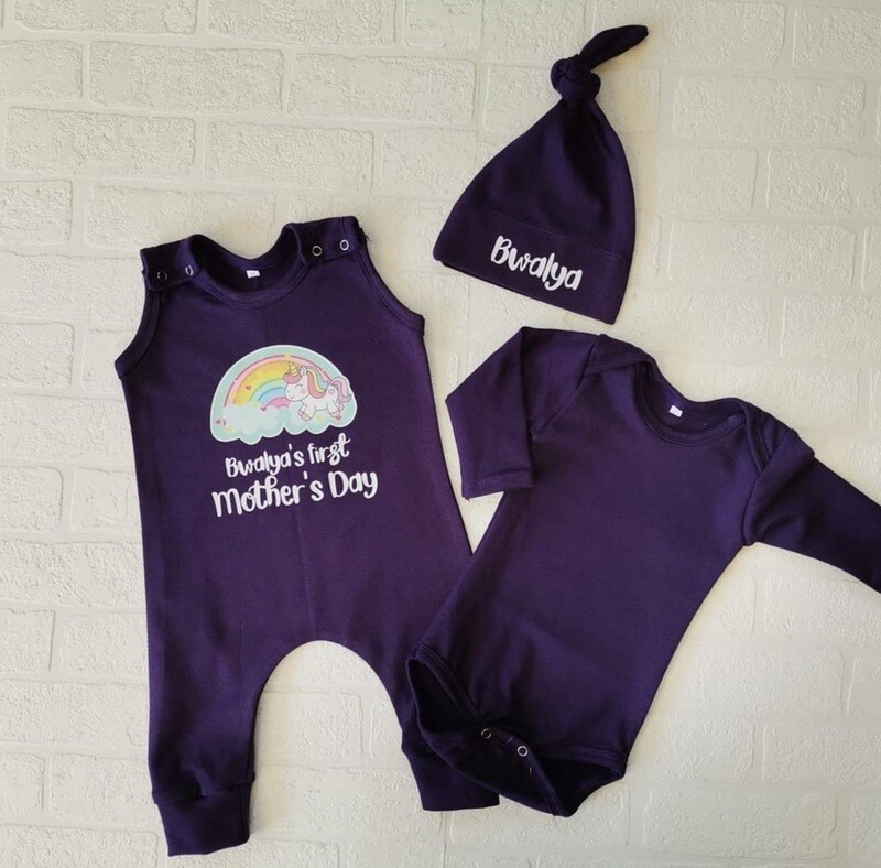 Mother's Day Romper, Vest and Hat set