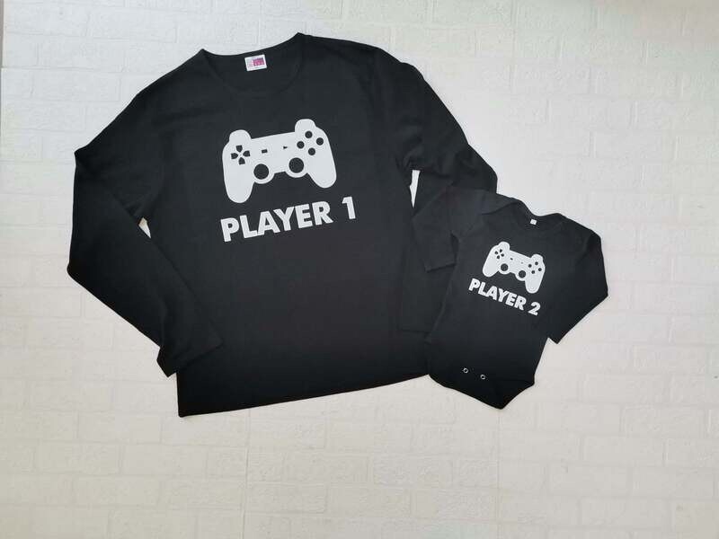 Daddy Long Sleeve Shirt and Baby vest set