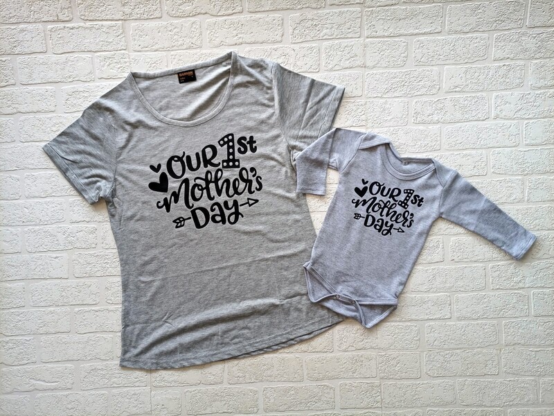 Mommy (Short sleeves) and Baby (long sleeves) set