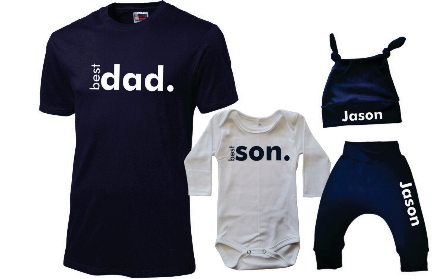 Daddy Short Sleeve Shirt and Baby Set