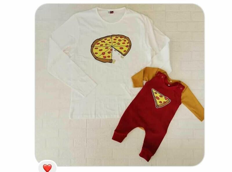Mens Long shirt and Baby Romper and Vest set