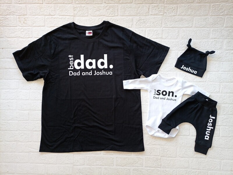 Daddy Short Sleeve Shirt and Baby Set