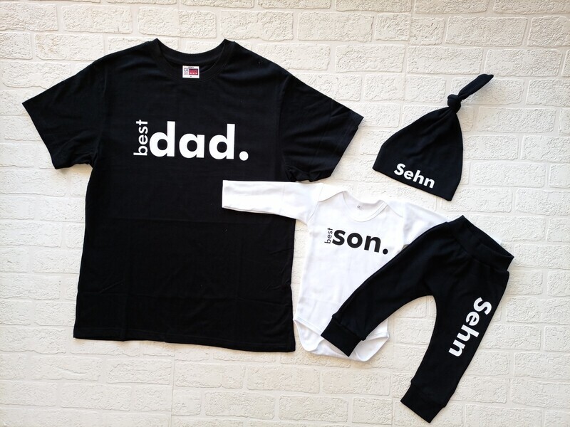 Daddy Short Sleeve Shirt and Baby Set