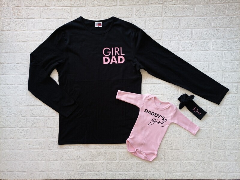 Daddy Long Sleeve Shirt and Baby vest set