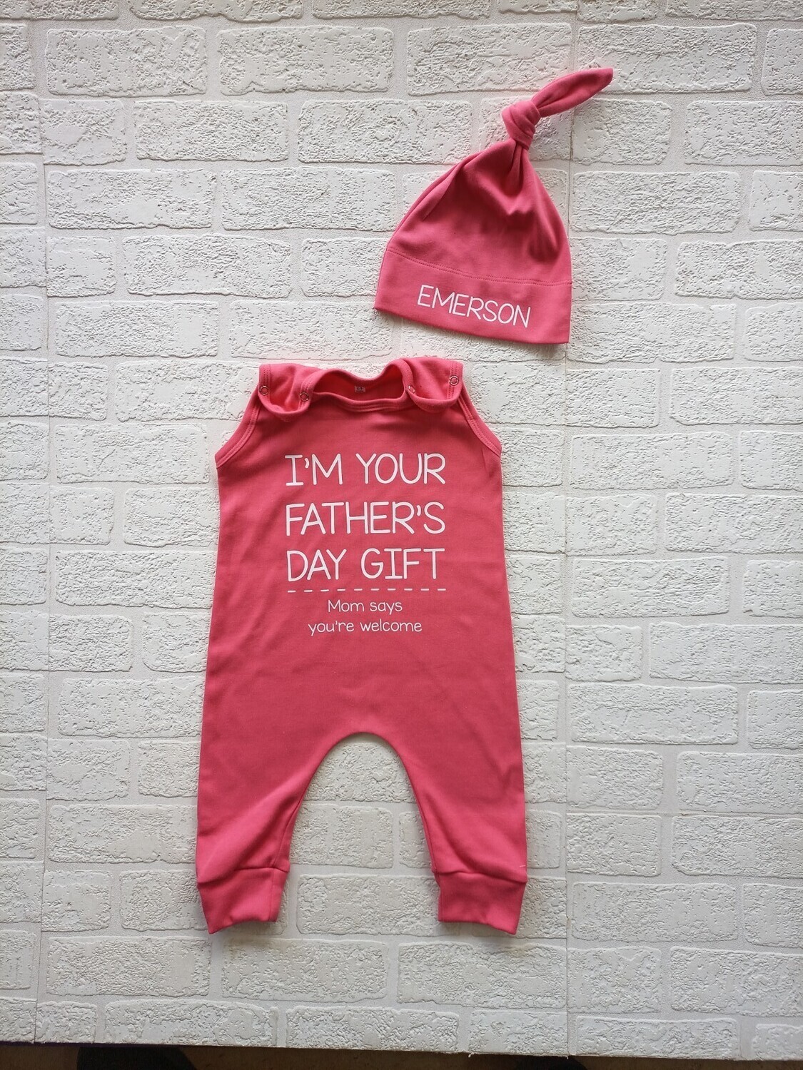 Father's Day Romper and Hat set