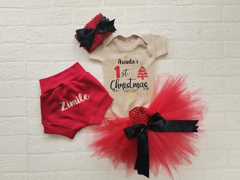Girls Christmas Tutu and Shorts set