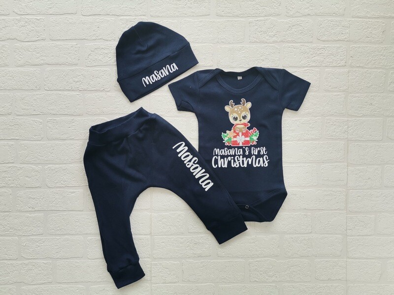Christmas Pants, vest and hat set