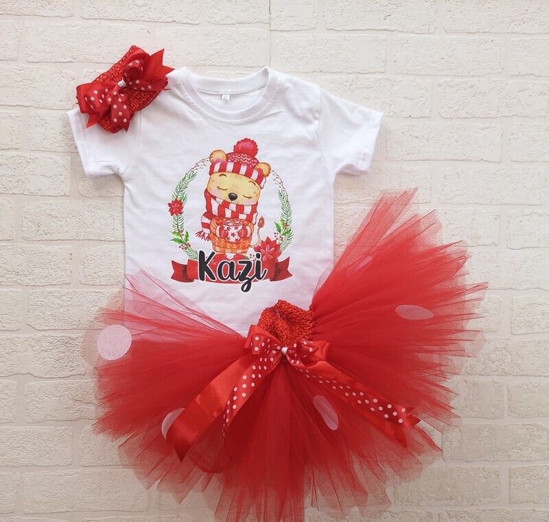 Girls Tshirt and Tutu Christmas Set