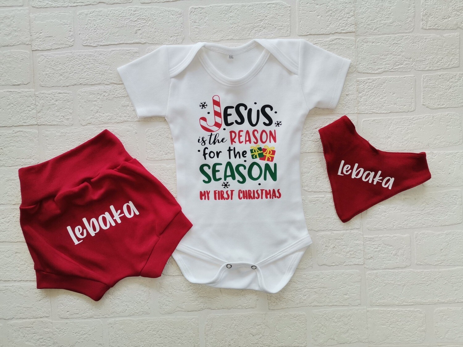 Christmas Shorts, vest and bib set