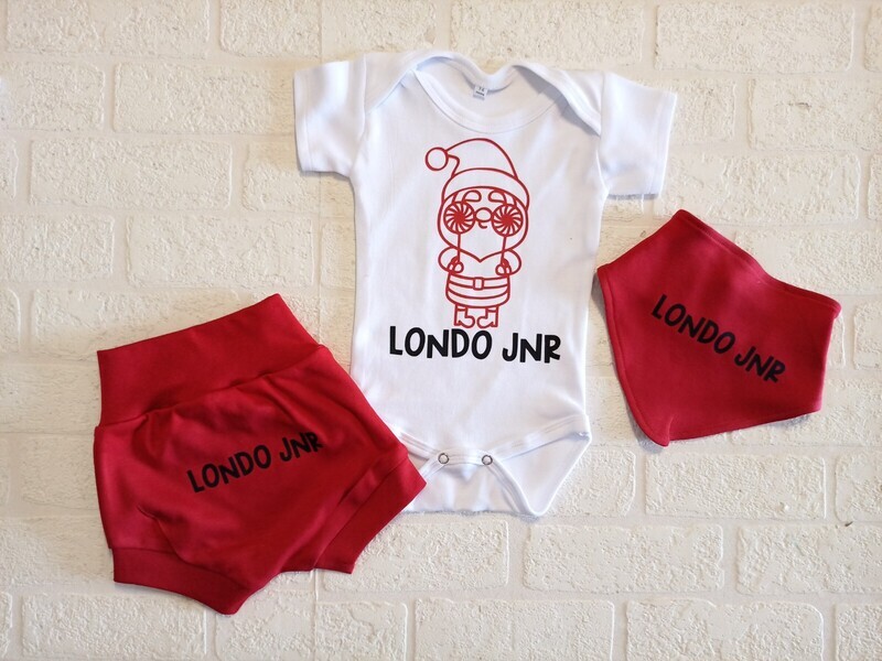 Christmas Shorts, vest and bib set