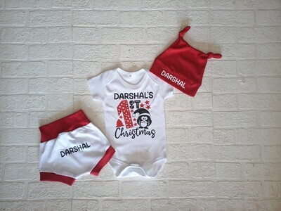 SALE Red and White Christmas shorts set
