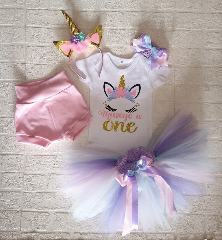 Unicorn Pastel tutu and shorts set