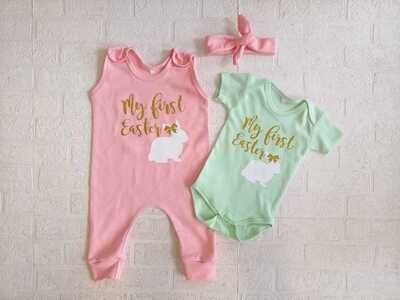 Easter Romper, Vest and Headbow set