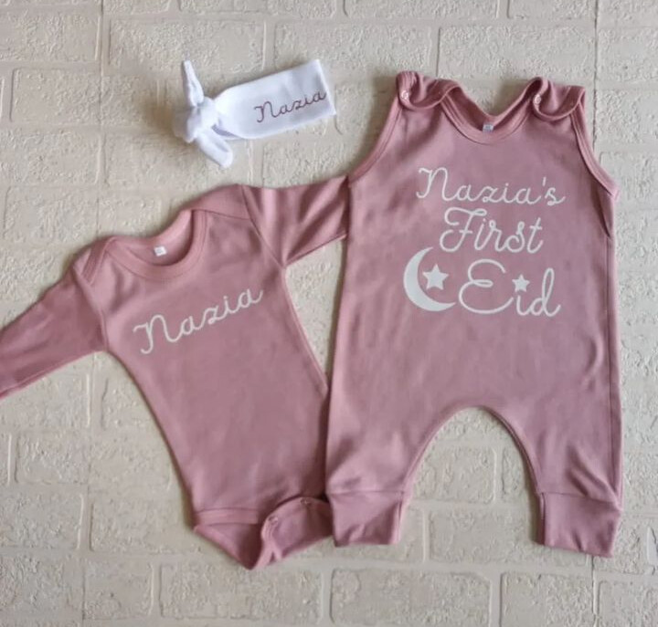 Eid Romper, Vest and headbow set