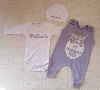 Father's Day Romper, Vest and hat set