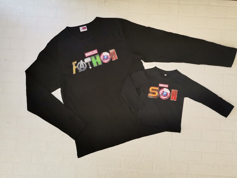 Adult Long shirt and Kids Long shirt set