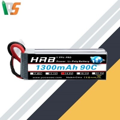 HRB 4S 14.8V 1300mAh 90C High Power LiPo Battery Pack with XT60 Plug for Racing Drone Multirotors FPV