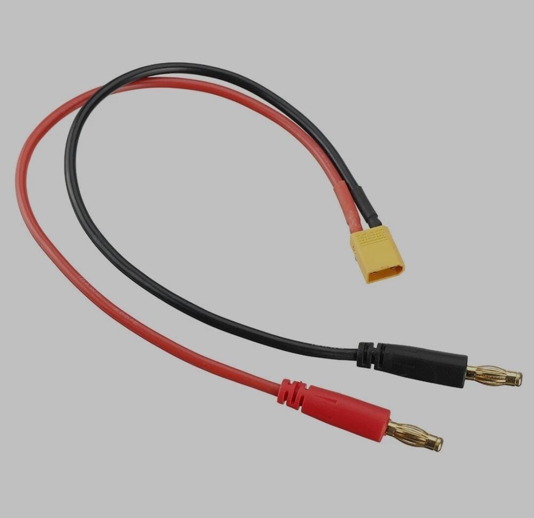XT60 Connector to Banana Plug 4 mm Battery Connectors 15 cm 14 Awg Charger Cable XT60 Connector to Banana Plug 4 mm Battery Connectors 15 cm 14 Awg Charger Cable