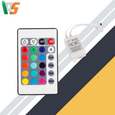 12V 5050 RGB LED Strip Controller box with 24 Key IR Remote Control