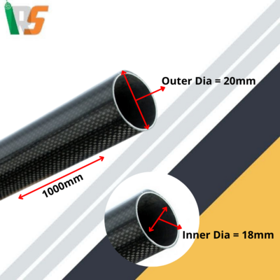 3K Carbon Fiber round tube 20mm*18mm*1000mm 3K Carbon Fiber round tube 20mm*18mm*1000mm