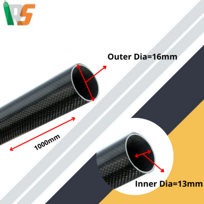 3K Carbon Fiber round tube 16mm*13mm*1000mm