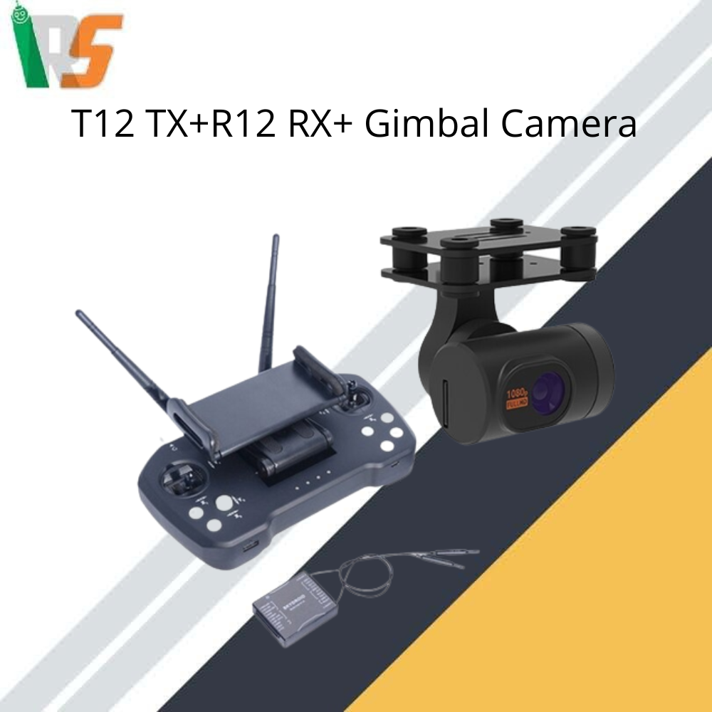 SKYDROID  T12 2.4GHz 12CH Remote Control with 2-Axis Gimbal Camera For Drone