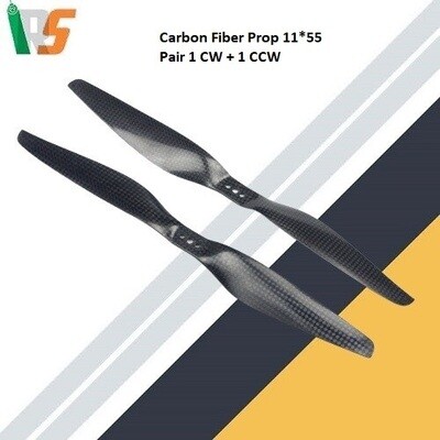 3K Carbon Fiber 1155 Propeller 11 x 5.5 Pair of CW CCW for Drone