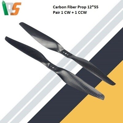 3K Carbon Fiber 1255 Propeller 12 x 5.5 Pair of CW CCW for Drone