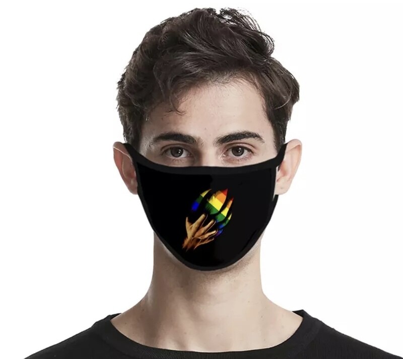 Tearing up Layer Rainbow Reusable Cloth Mask (1pcs)