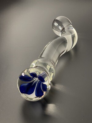 Blue Periwinkle Handmade Glass Dildo