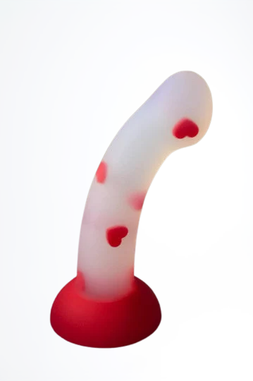 My Cerise Valentine - Handmade Transparent Hearts G-spot Dildo
