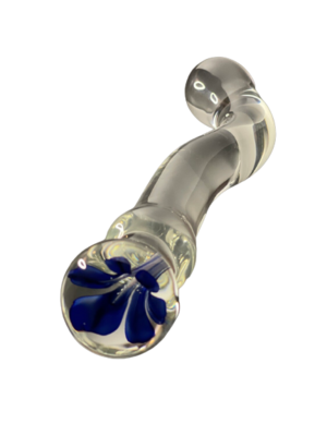 Blue Periwinkle Handmade Glass Dildo