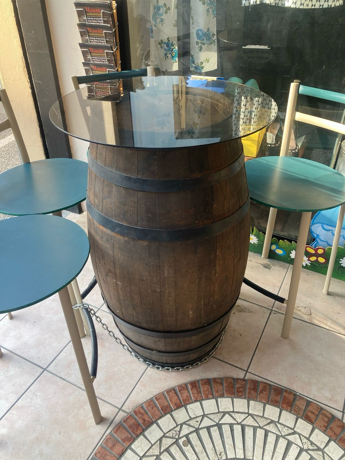 Botte con ripiano in vetro