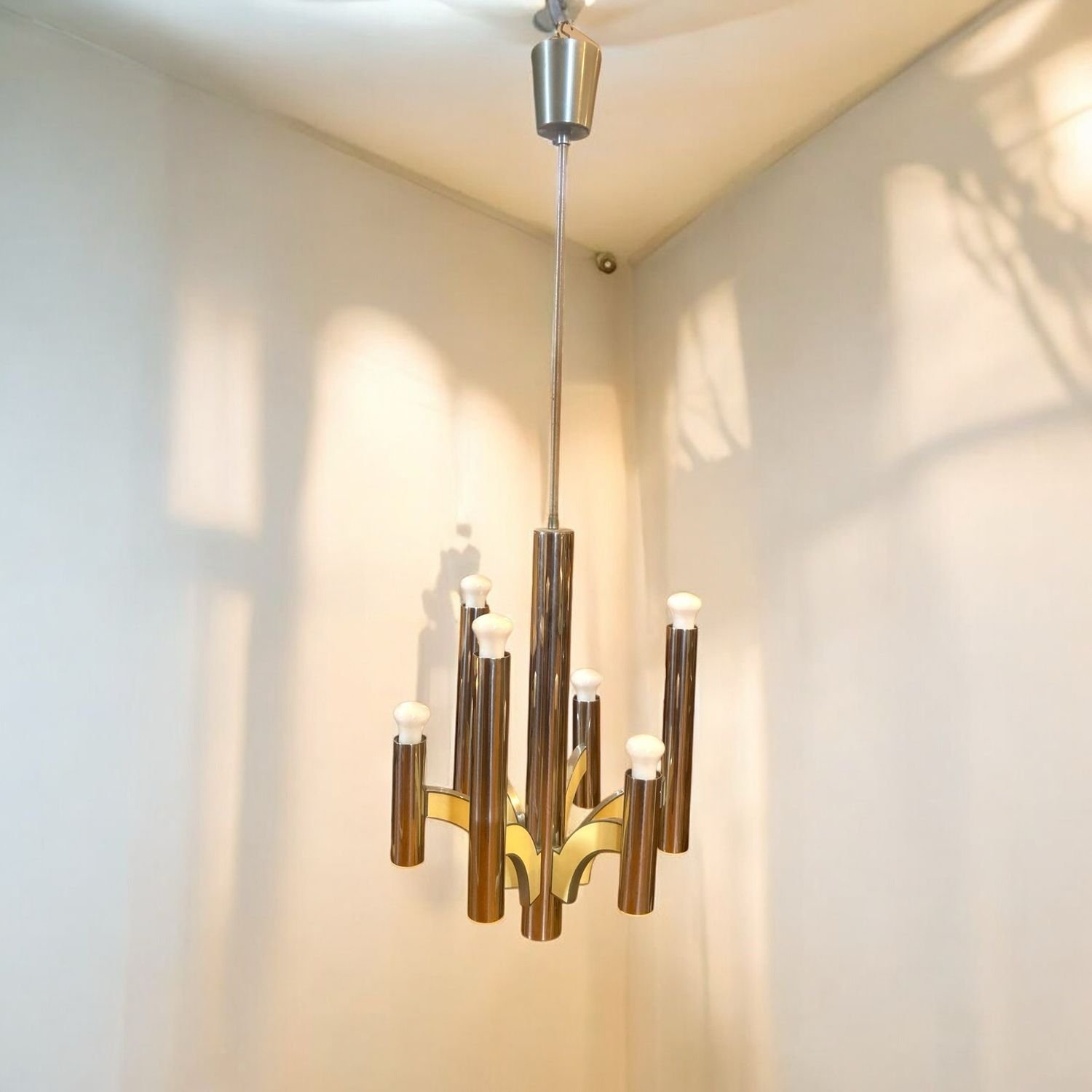 Lampadario Mid-Century Modern di Gaetano Sciolari