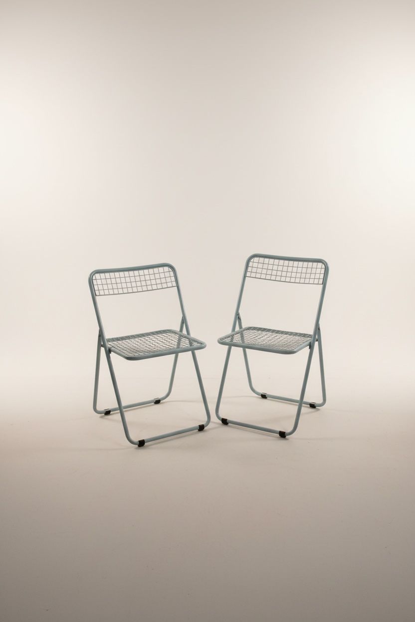 Coppia di sedie pieghevoli "Ted Net" di Niels Gammelgaard per Ikea, anni '80
