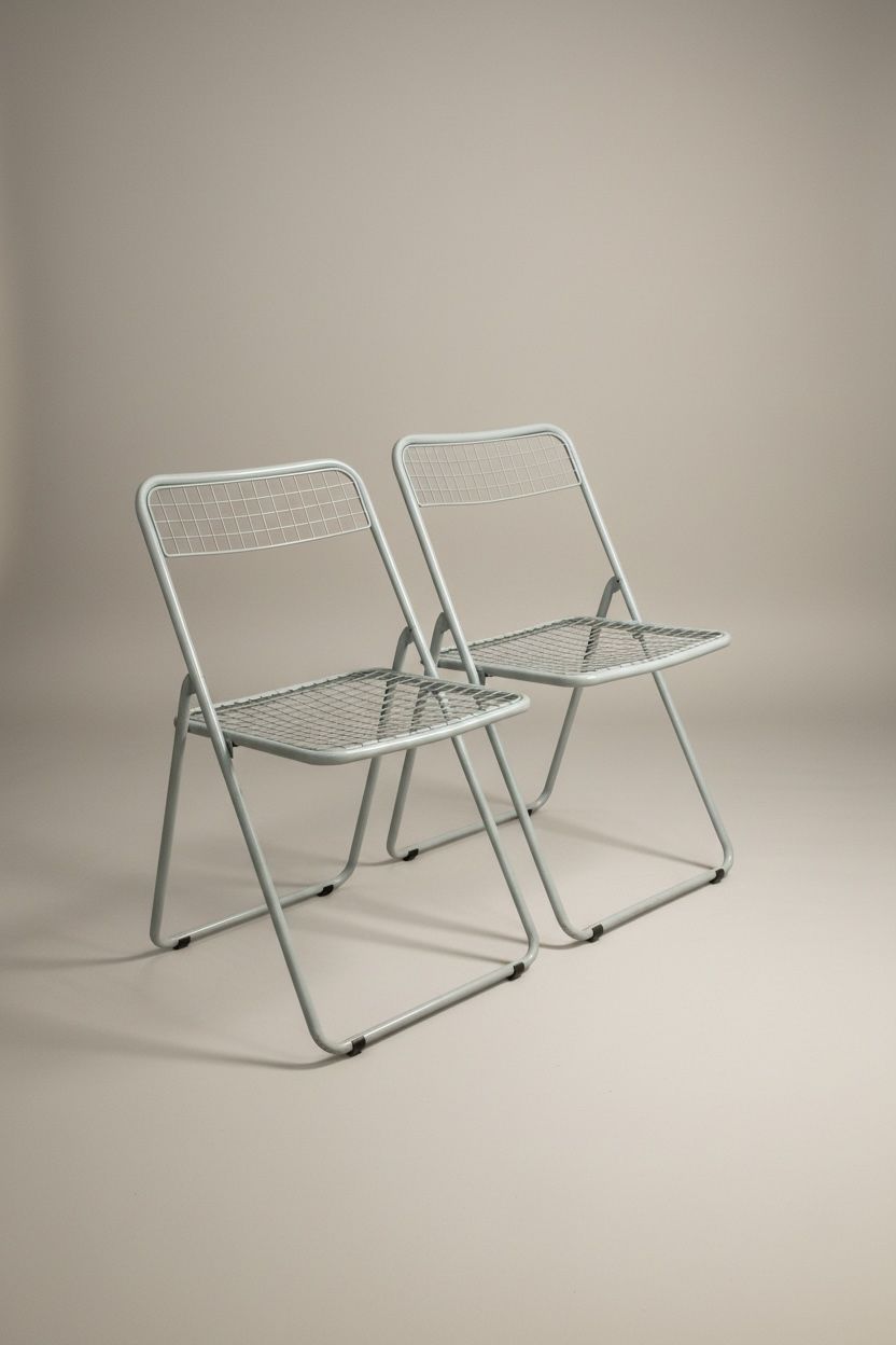 Coppia di sedie pieghevoli "Ted Net" di Niels Gammelgaard per Ikea, anni '80
